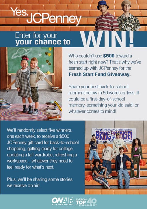 Ryan Seacrest's Fresh Start Fund Giveaway