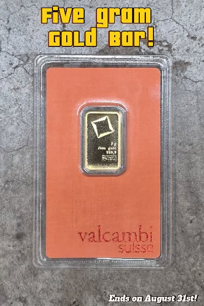5 Gram Gold Bar Giveaway
